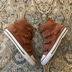 ASH Virgin Suede Buckled Sneakers Sz 38 US 8